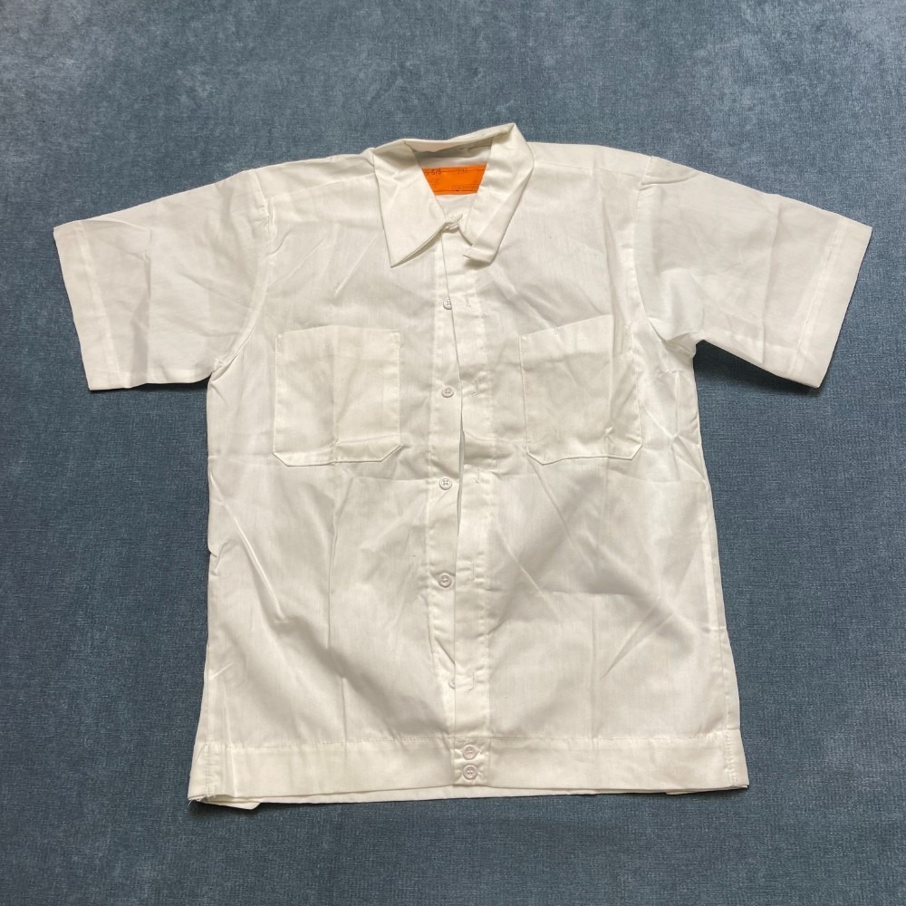 Vintage Standards Industrial Work Shirt Mens Small White Short Sleeve Button Up